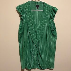 Green and white tank top/short sleeve shirt.